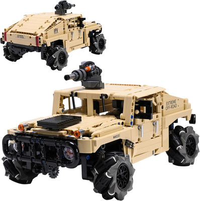 RC Off-Road Hummer Armored Technic Car Building Kit,4Wd Remote Control Mecanum W