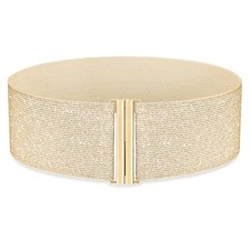 Women Wide Elastic Belts for Dresses Corset Fit Waist Size 28-32 Inches Gold