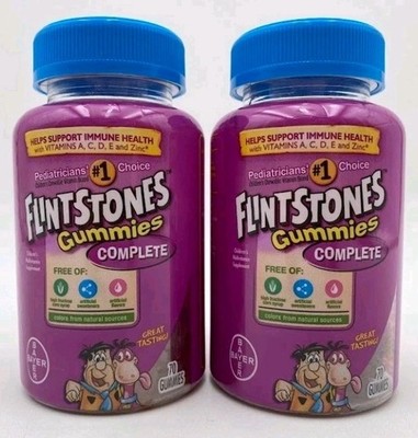 (9)  Flintstones Children's Complete Multivitamin Gummies, 70 Count Each Bottle