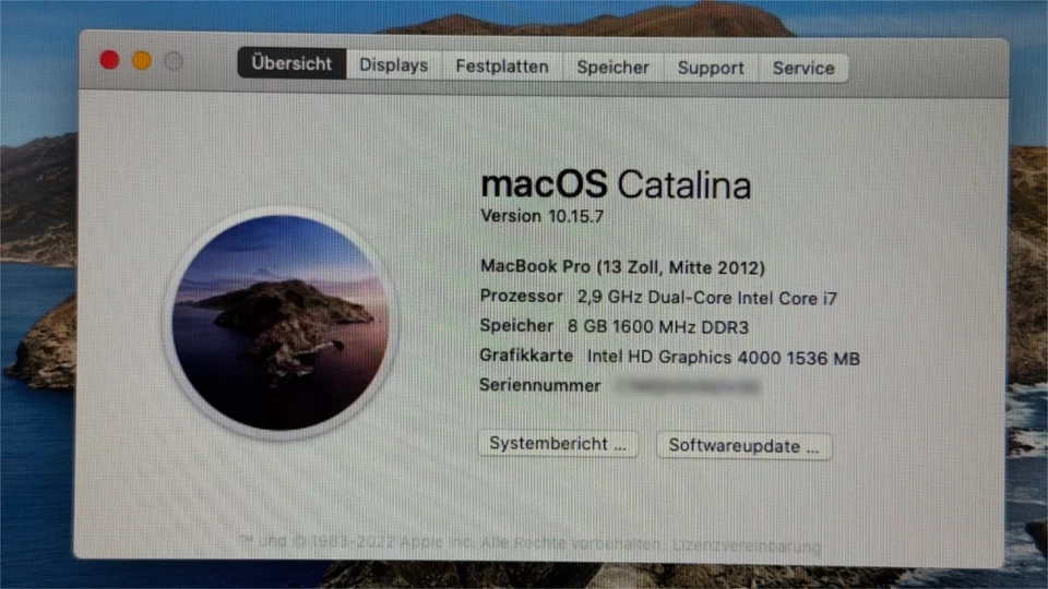 Apple MacBook Pro 2012 A1278 13,3 Zoll Intel i7 2,9 GHz 8 GB RAM 2 TB SSD - Bild 3 von 4