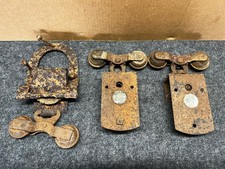 Canon Ball Primitive Barn Door Hardware Rollers lot #1068 Self Oiling