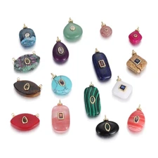 Natural Stone Pendant Charm DIY Jewelry Accessories For Necklace Bracelet Making