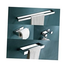 4-Pieces Bathroom Hardware Set, Polished Towel Bar Set, Wall Mounted Chrome