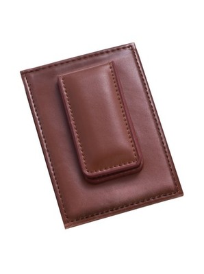 Bey-Berk Leather Magnetic Money Clip and Wallet with ID Window