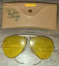 Vtg B L Ray Ban yellow lens Shooter aviator sunglasses  original leather case