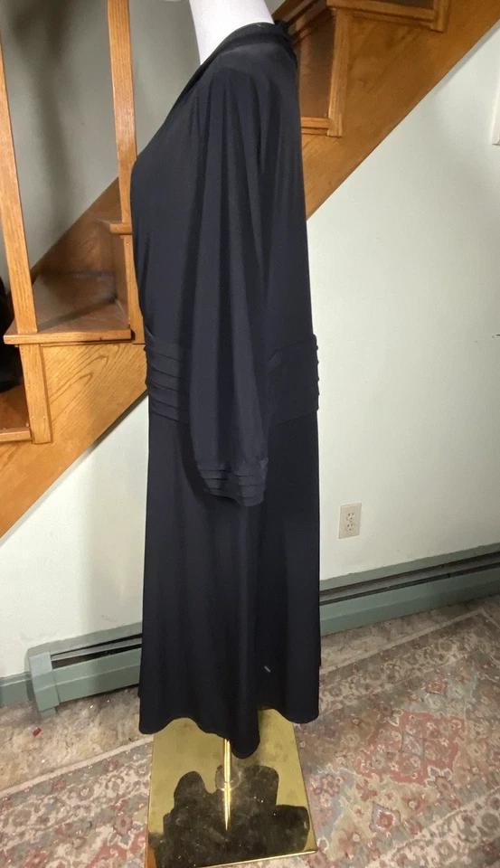 Alfani Women's Plus Size 3X Stretch Knit Basic Black Pull Over Midi Dress Party - Image 3 of 4