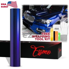 ESSMO PET Super Gloss Metallic Blueberry Car Vehicle Vinyl Wrap Decal Like Paint