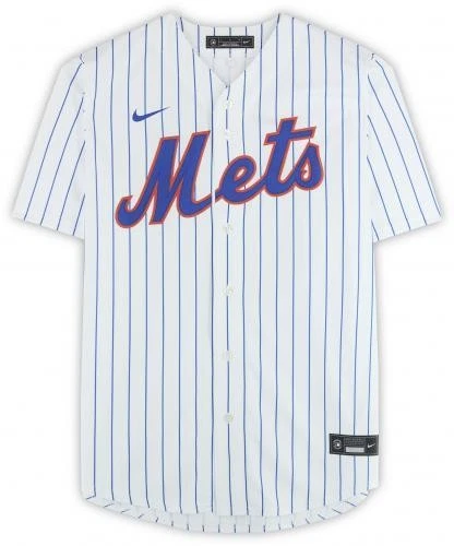 Camiseta deportiva Nike blanca autografiada por Francisco Lindor de los New York Mets enmarcada réplica Foto 3 de 4