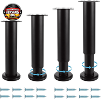 4Er-Set MöBelfüßE HöHenverstellbar 18-30Cm, MöBelfüßE Verstellbar, Metall Schwar