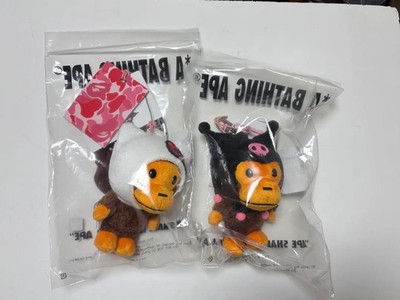 A BATHING APE BAPE x Sanrio Hello Kitty Kuromi Plush Keychain 2pc