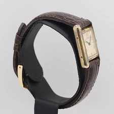 Cartier Must Tank Vermeil SV925 Quartz Ladies Watch Square Cream Dial Accessary