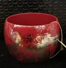 Red Silver Wooden Bangle (NWT) By Designers Edge India