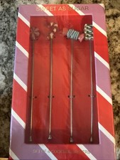 Anthropologie Cocktail Stirrers Candy Cane Bon Bon Christmas Holiday Set Of 4