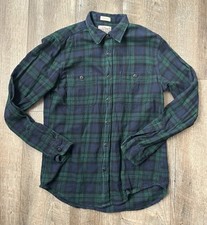 Men’s J.Crew Green And Blue Plaid Button Down Long Sleeve Shirt - Size Small