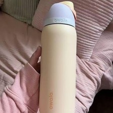 Owala 32oz FreeSip Stainless Steel Water Bottle   Cream Yellow