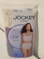 Women's Jockey 3-Pack Elance Briefs. Cotton Comfort Classic . 6/ Medium. New