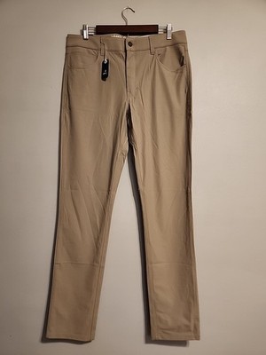 JOHNNIE-O Mens Cross Country Prep-Formance Pants 33x34 Light Khaki Tan NWT