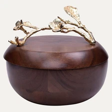 Acacia Wood Bowl with Lid 