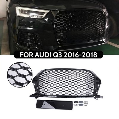 Für Audi Q3 8U 16-18 Facelift Kühlergrill PDC Frontgrill Sport Grill Waben Look