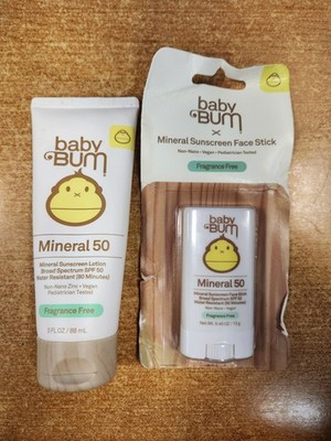 baby Bum Sunscreen Lotion & Face Stick COMBO, SPF 50 (EXP 10/31/26)  E2C