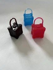 Barbie Doll Fashion Ave Plastic Cubed Purses Lot Of 3  (A435)
