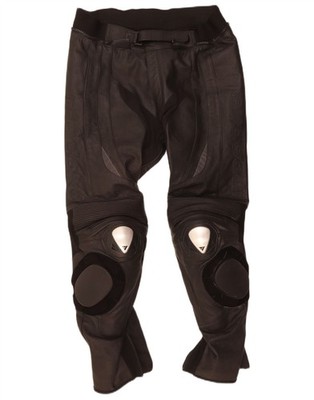 MODEKA Mens Leather Moto Racer Trousers Size 54 XL W34 L29 Black EY07