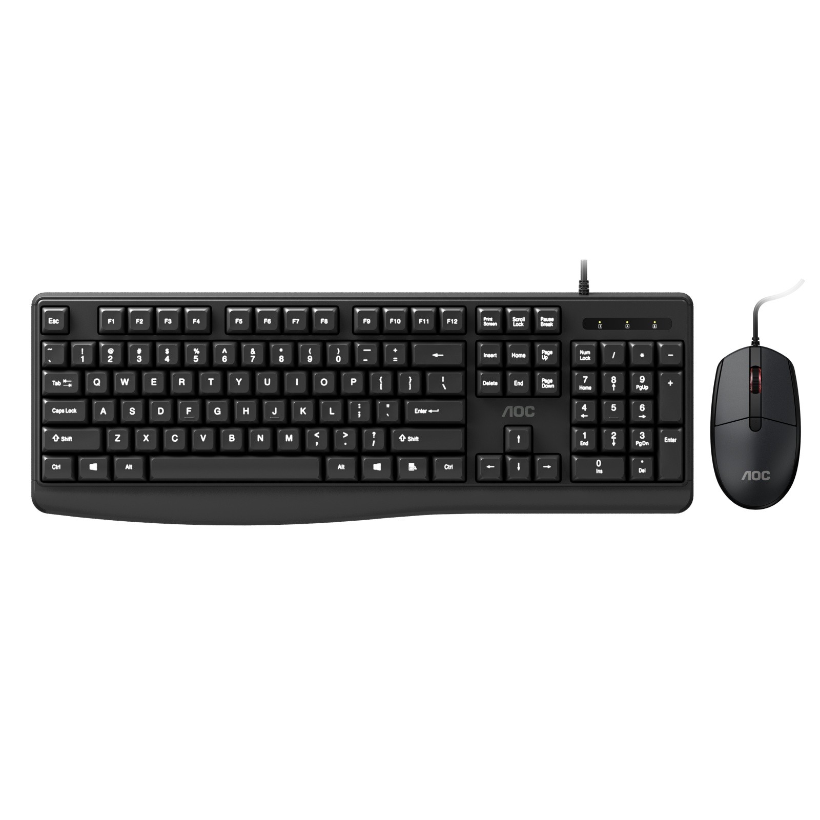 AOC KM170B Wired Keyboard Mouse Combo 104-Key Office DPI Mic