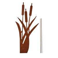 Unus® Gartenstecker Schilfgras Roststecker SchilfgräSer Gartendeko Rostoptik