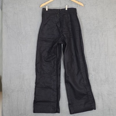 Vintage Naval Clothing Factory Black Sailor Pants Men's Wide Leg Lace Up