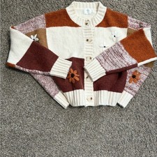Colorblock Floral Women's Cardigan