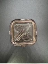 Vintage Peach Federal Glass Lid Only for Refrigerator Dish Embossed Vegetables