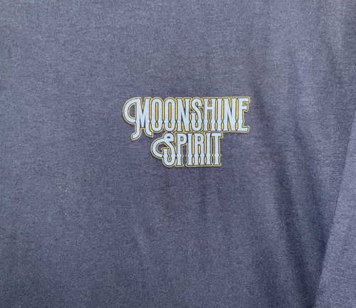 T-shirt uomo Brad Paisley Moon Shine Spirit Eagle Lightning blu navy XXL (2XL) nuova con etichette - Foto 2 di 5