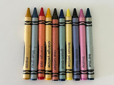 Lot of 10 Discontinued Crayola Crayons-Maize, Raw Umber, Teal Blue, Thistle