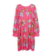 NWT Garfield Girls Pink Nightgown Size 4 Long Sleeve Pullover Sleepwear