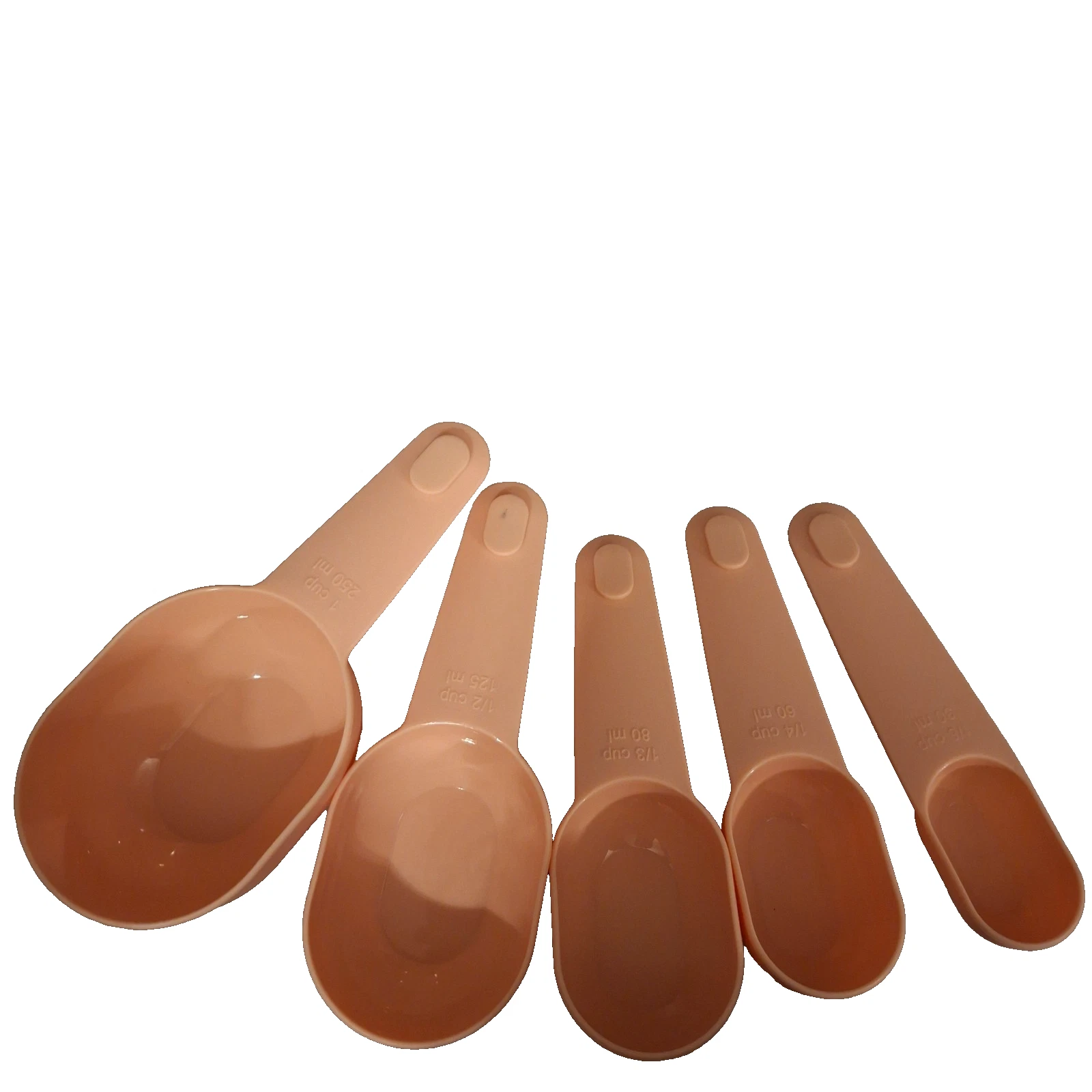 Measuring Spoons Durable Plastic Set Of 5 Kitchen Tools Pink Colour