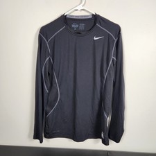 Nike Pro Combat Dri-FIT Shirt Mens Medium Black Long Sleeve Fitted Athletic 3264
