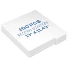 100 PCS White Vinyl Record Dividers Cardboard LP Separators 11.4x13 Inch