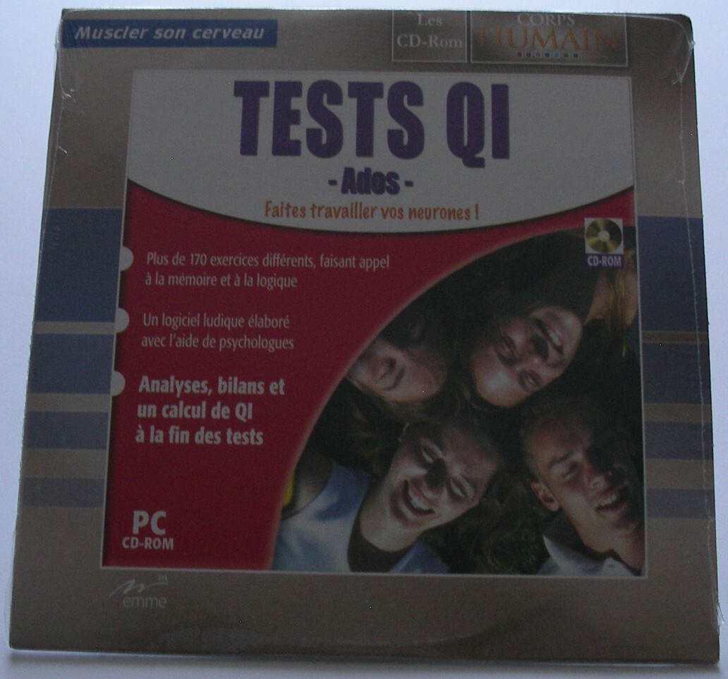 Test de QI Coach Cérébral pour stimuler un adolescent en décrochage sur PC CD-ROM