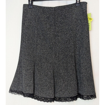 NWT Copper Key Junior's Y2K Fit & Flare A-Line Lace Trim Knee Length Skirt 7