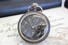 Bellissimo raro antico calendario fasi lunari orologio da tasca calendar pocket watch