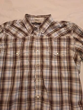 Club Room Pearl Snap Long Sleeve Men's Shirt Large