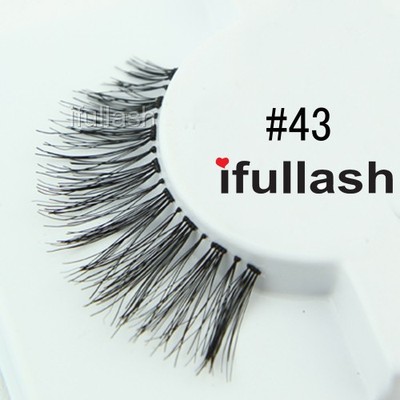 #43  6 or 12 pairs of ifullash 100% human hair Eyelashes- BLACK