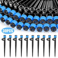 30Pcs 360  Adjustable Water Flow Irrigation Drippers Stake Emitter Drip System