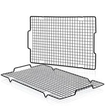2 Pack Nonstick Wire Baking Rack with Handle, 16" x 10", for Cooking, Roasting