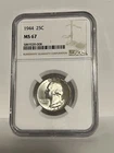 1944 Washington 25c NGC MS67