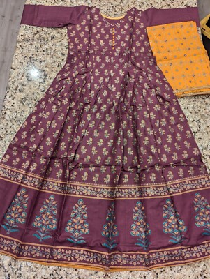 Womens Traditional Indian Pakistan Kurta with Dupatta Burgundy Yellow size XL | eBay Womens Traditional Indian Pakistan Kurta with Dupatta Burgundy Yellow size XL | eBay