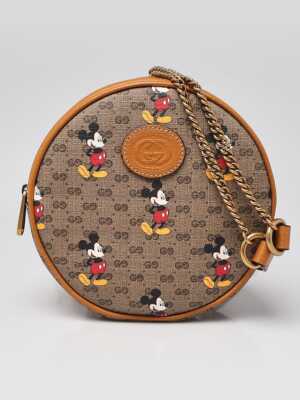 Gucci x Disney Brown GG Coated Canvas Mickey Mouse Mini Backpack Bag
