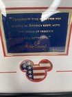 Vintage Disney 8.25” X 8.25” Framed Mickey Enamel Red White And Blue Mickey — photo 2