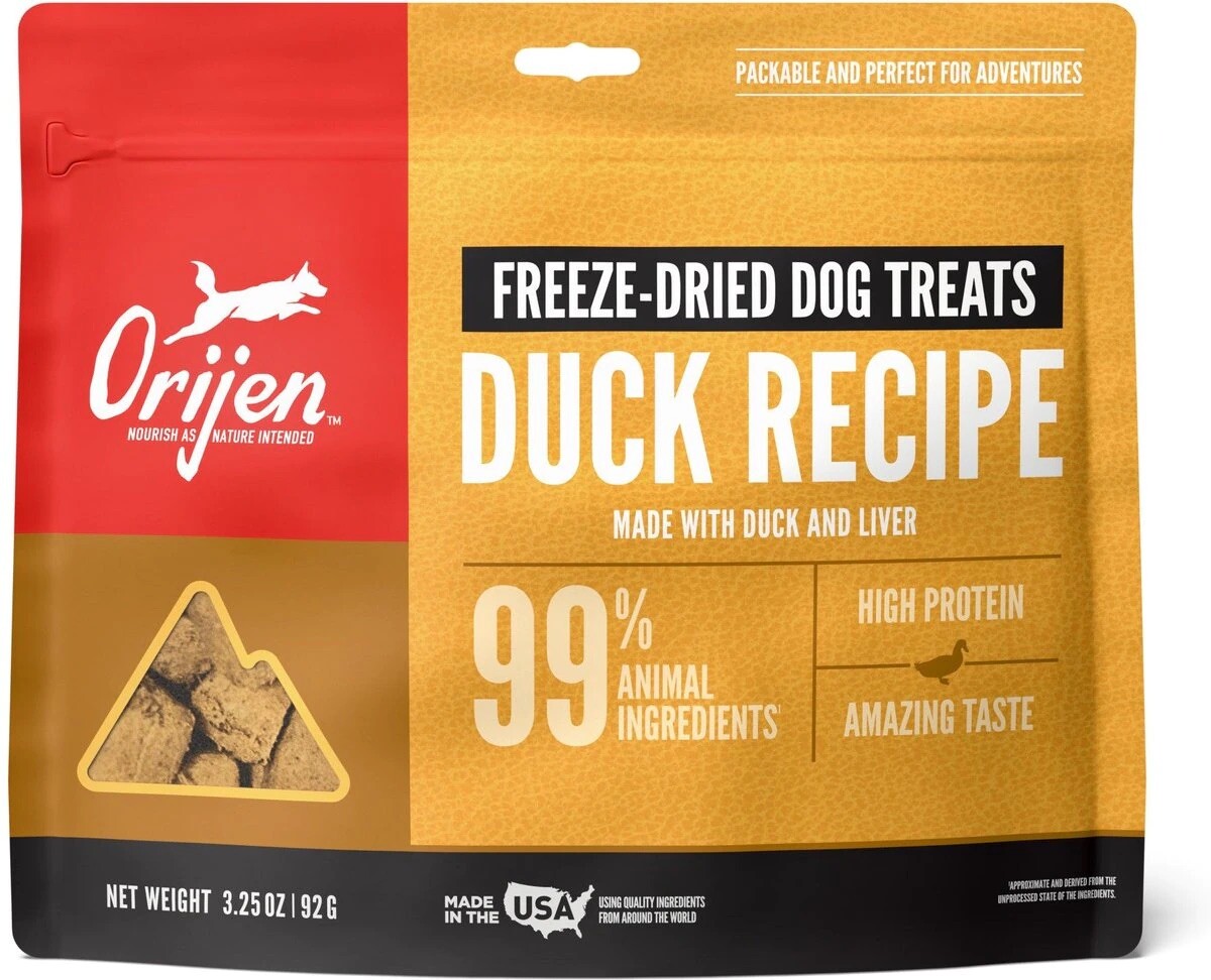 3.25oz Orijen Freeze Dried Dog Treats Duck Recipe