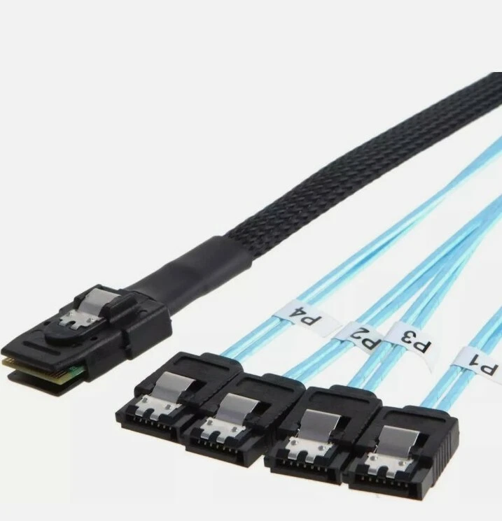 Mini SAS 36Pin SFF-8087 (Host) to 4 sata(target)W/Latch Cable.New - Image 4 of 4
